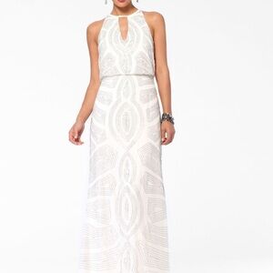 CACHÉ Beautiful Off-White Beaded Evening Gown | Size 0